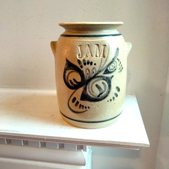 Vintage Cedar Swamp Stoneware Jam Canister Vase